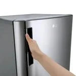 LG 6.0 cu. ft. Single Door Refrigerator in Platinum Silver with Inverter Compressor and Pocket Handle.