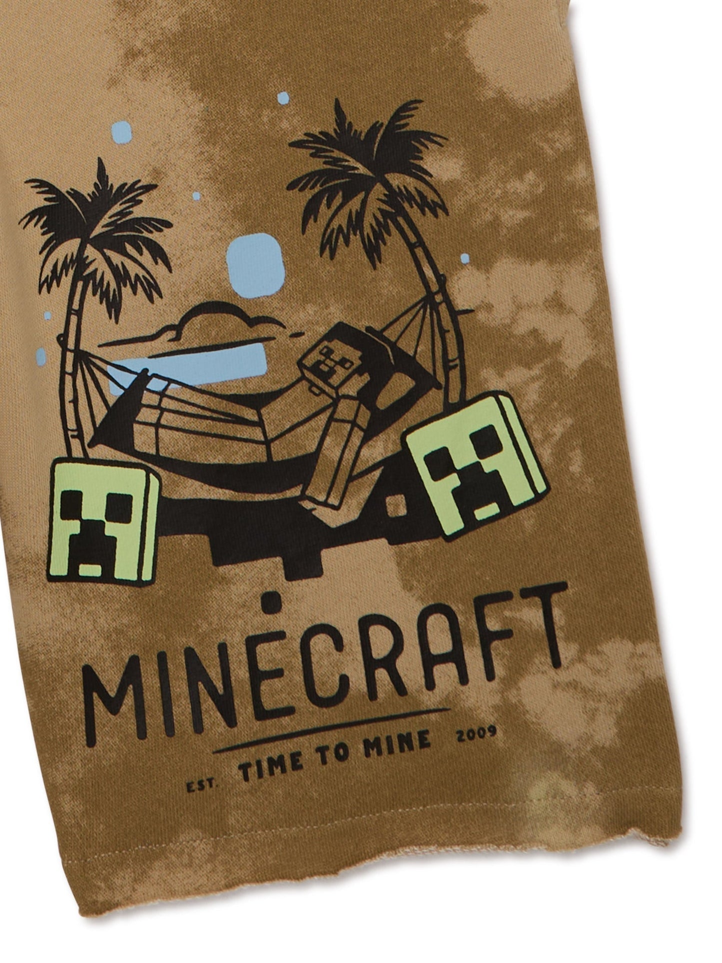 Licensed Minecraft boys fashion tee short set with gamer design.