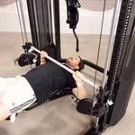 Centr 3 by Inspire SF3 Smith Functional Trainer with folding bench in use.