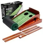 Palladium Golf Indoor Golf Putting Mat with practice setup and accessories.