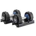 Xterra Adjustable Dumbbells set for home gym workouts.