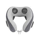 Homedics Portable Neck Massager with music and vibration, grey design for relaxation.