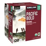 Kirkland Signature Coffee Organic Pacific Bold K-Cup Pods, 120-count box.