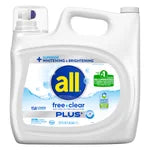 All Free & Clear Plus+ HE Liquid Laundry Detergent bottle, 158 loads, 237 fl oz.