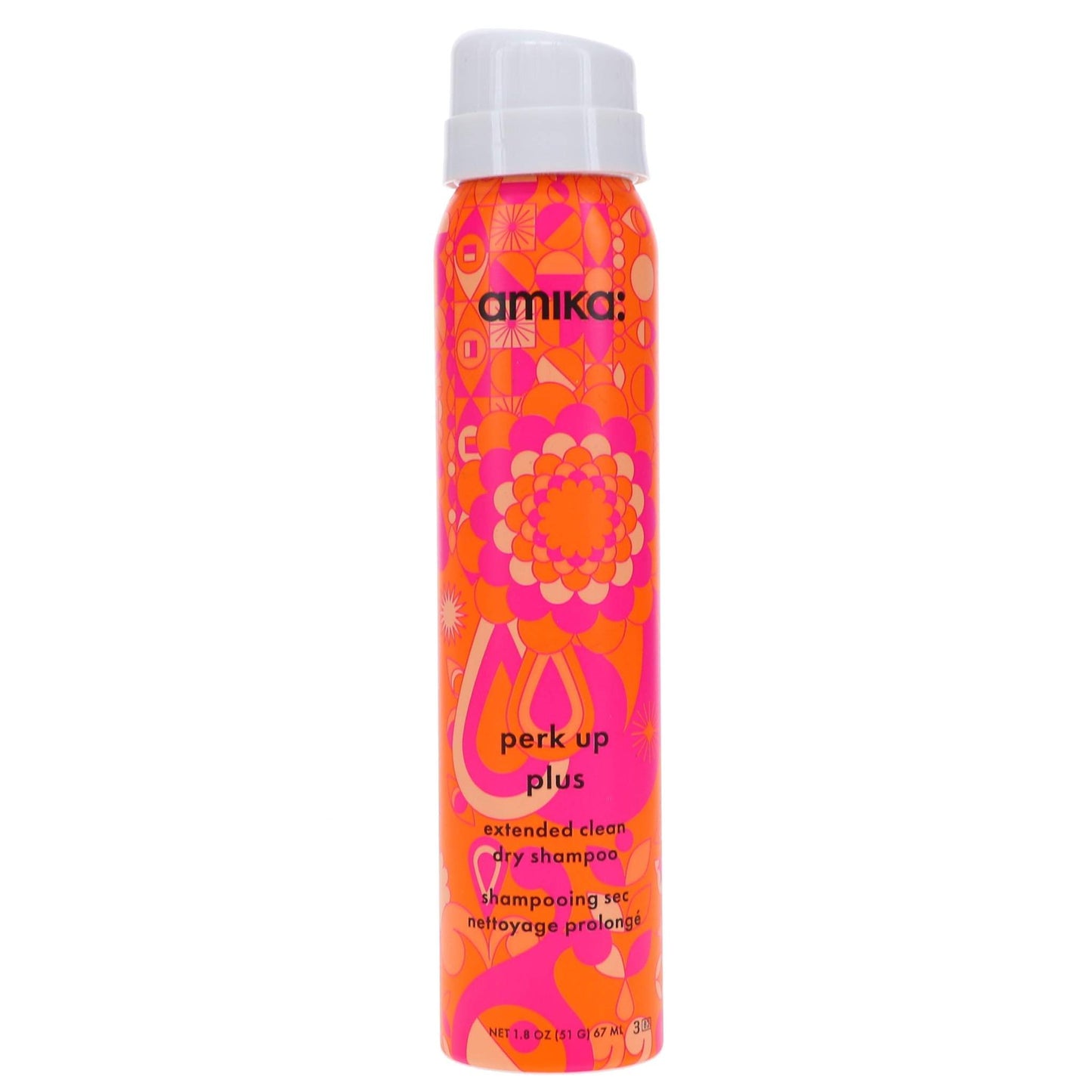 Amika Perk Up Plus Extended Clean Dry Shampoo 1.8 oz bottle.