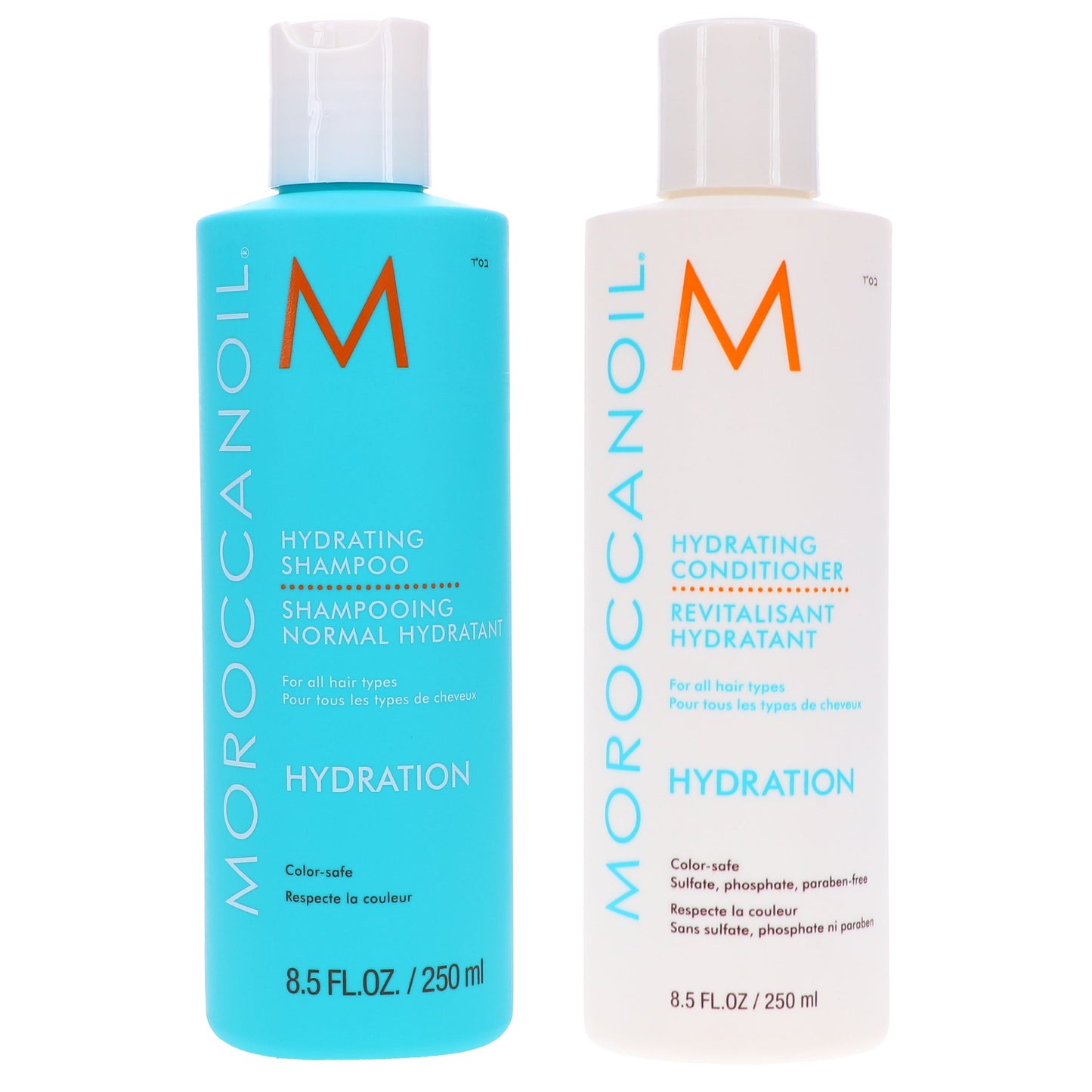 Moroccanoil Hydrating Shampoo and Conditioner Combo Pack 8.5 oz bottles.