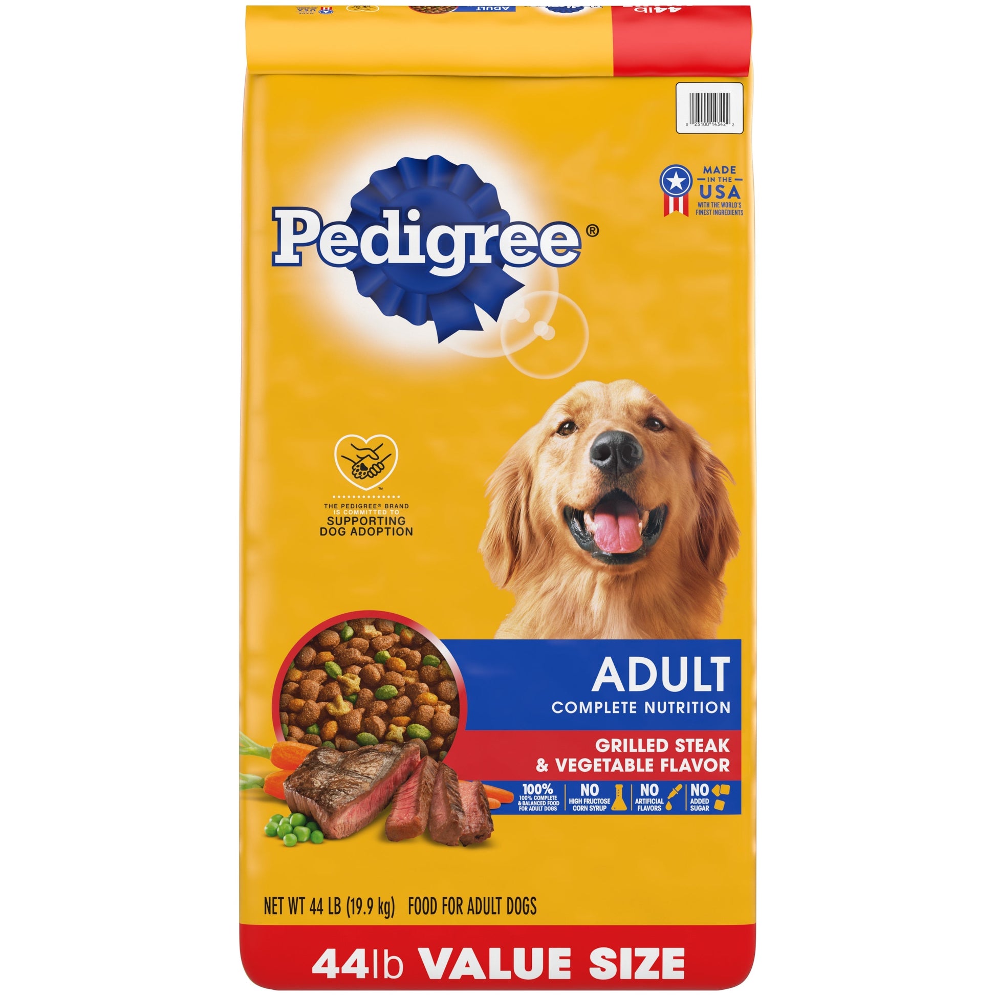 PEDIGREE Complete Nutrition Grilled Steak & Vegetable Flavor Dry Dog Food, 44 lb. Bag for Adult Dogs